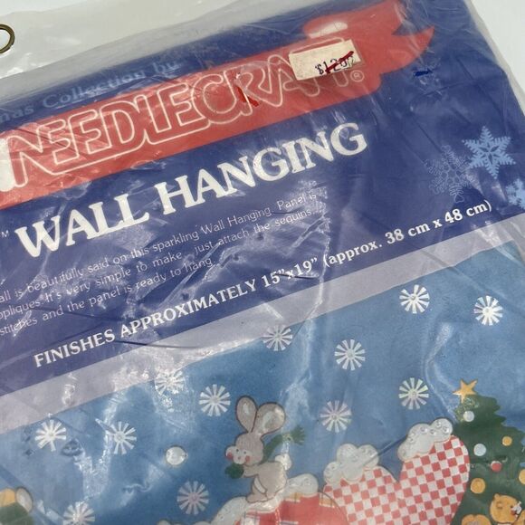 Vtg Merry Christmas Quick Quilt Wall Hanging Kit 80s Paragon Animals Snow 1981 - Picture 7 of 7